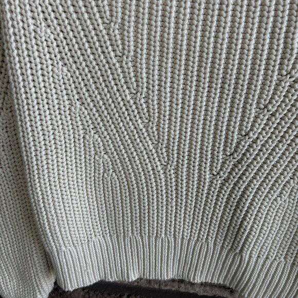 Banana Republic Cream Ivory Beige Chunky Knit Cropped Crewneck Sweater Size XS - Picture 6 of 8